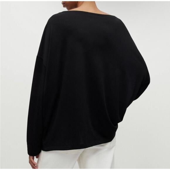 ALLSAINTS Rita Oversized Boat Neck Off-Shoulder Designer Long Sleeve Tee - Large - Picture 2 of 15